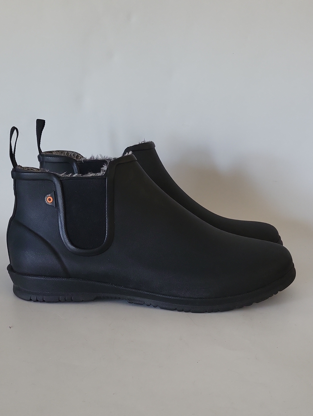 Bogs Sweetpea Winter Waterproof Chelsea Boots Black Faux Fur Lined
